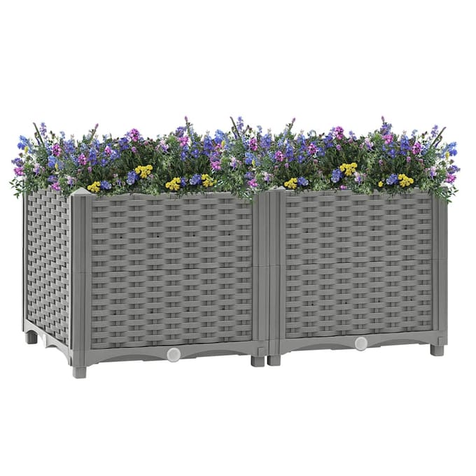 vidaXL - Plantenbak - verhoogd - 80x40x38 - cm - polypropeen