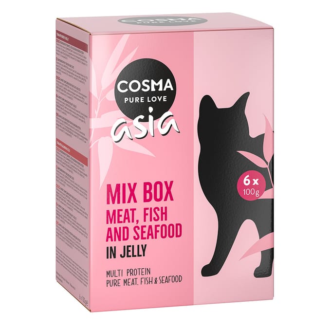 24x100g Maaltijdzakjes Mix (6 Smaken) Cosma Asia Kattenvoer