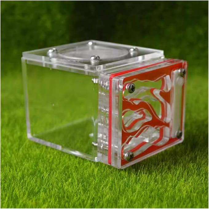 Mierenboerderij Nest - Mierenkasteel Villa - Educatief Ontdekken - Handgemaakte Acryl Villa - 7.7cm Groot - Helder Rood