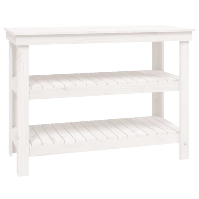vidaXL - Werkbank - 110,5x50x80 - cm - massief - grenenhout - wit