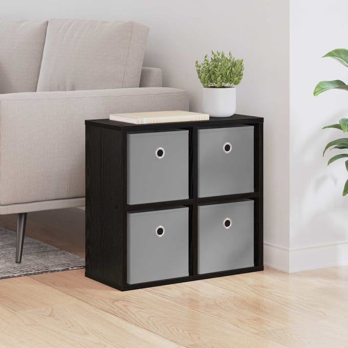 vidaXL - Dressoir - Zwart - Eiken - 49,5 - x - 22 - x - 47 - cm