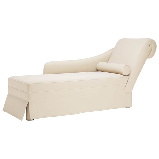 vidaXL - Chaise - longue - met - bolster - en - rechterarmleuning - linnen