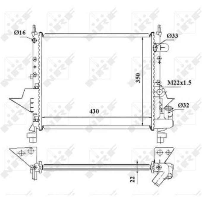 Radiator, motorkoeling NRF 509513
