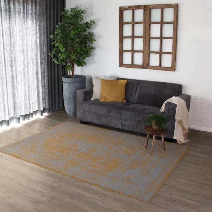 Vintage vloerkleed - Orbis goud/grijs 80x150