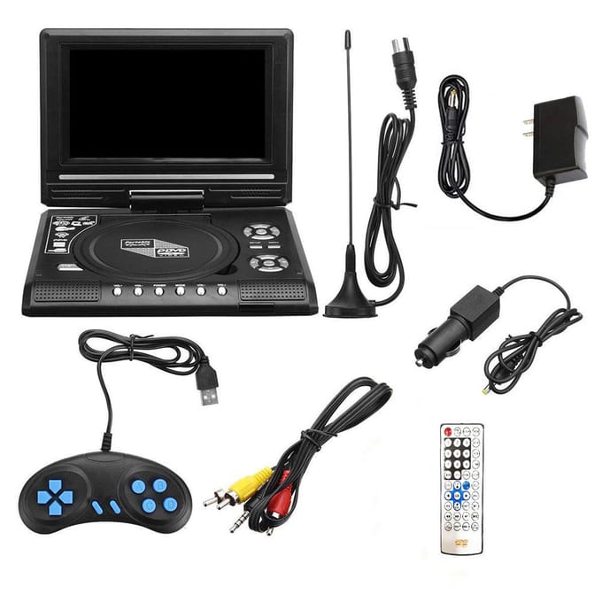 7.8 Inch 16:9 Breedbeeld 270 graden Draaibaar LCD-scherm Thuis Auto TV Dvd-speler Draagbare VCD Compact Disc US Plug veelkleurig