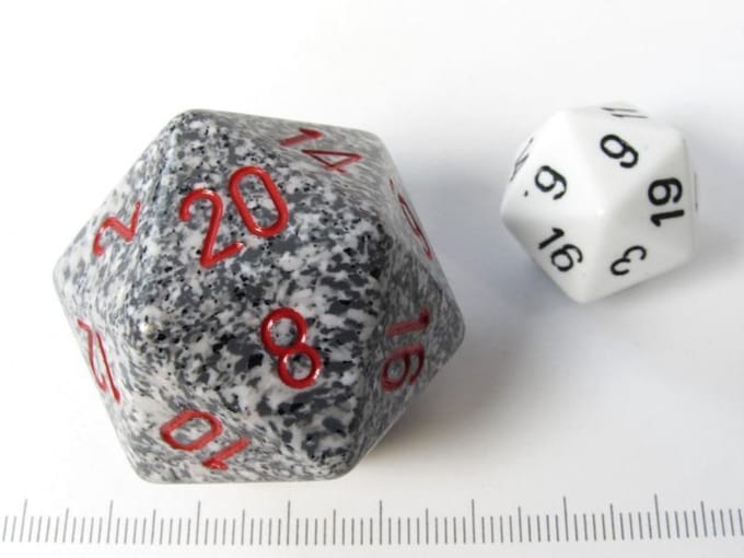 Dobbelsteen D20 Granite Speckled 34mm - Accessoires