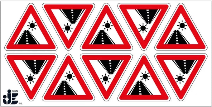 Laagstaande zon sticker | 5 cm - 10 stuks per vel