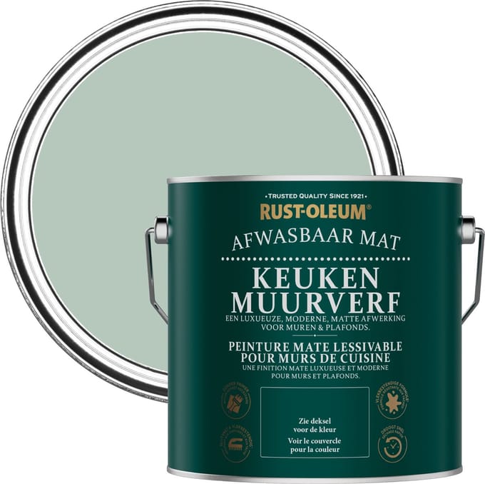 Rust-Oleum Groen Keuken muurverf - Watergroen 2,5L