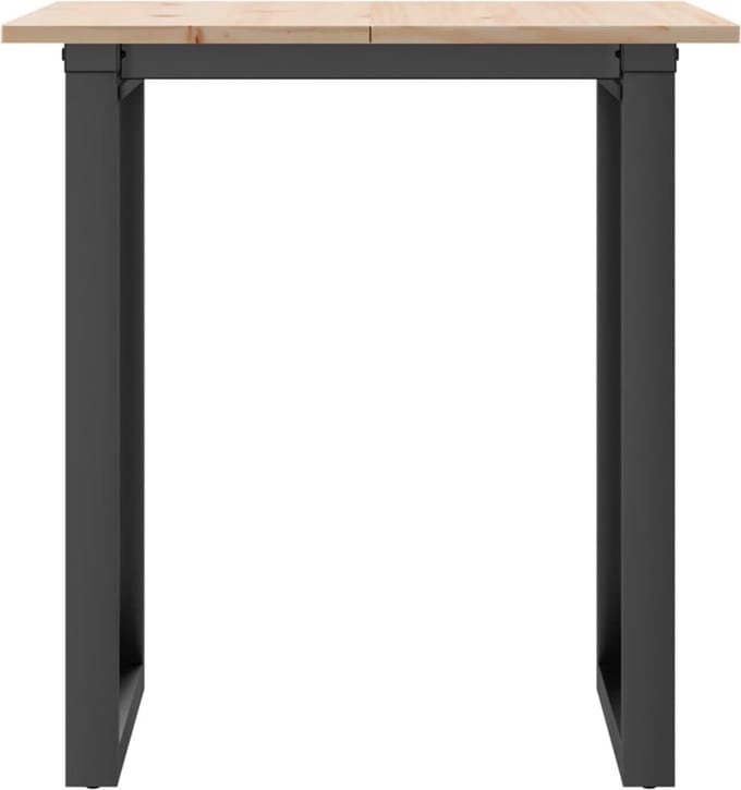 vidaXL - Eettafel - O-frame - 70x70x75 - cm - massief - grenenhout - en - staal