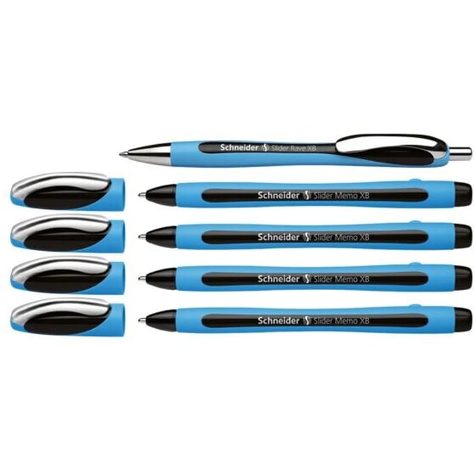 Schneider Schreibgeräte Etui 4x Memo + 1x Rave schwarz 150245 Balpen Kleur inkt: Zwart 5 stuk(s)