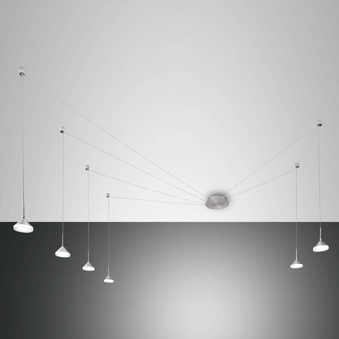 Fabas Luce LED hanglamp Isabella, 6-lamps, alu