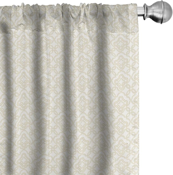 ABAKUHAUS Ivoor Rokoko Gordijnen – 2x75x245 cm – Microvezel – Halfdonker