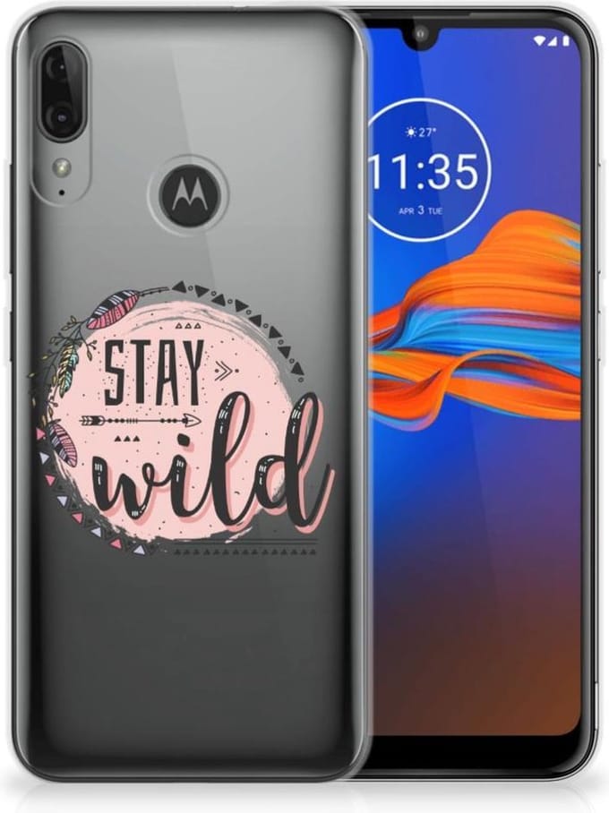 Motorola Moto E6 Plus Telefoonhoesje met Naam Boho Stay Wild