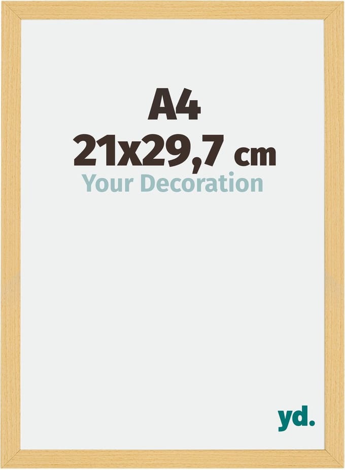 Your Decoration - Fotolijst A4 21x 29,7 cm - MDF - Beuken Decor - Mura