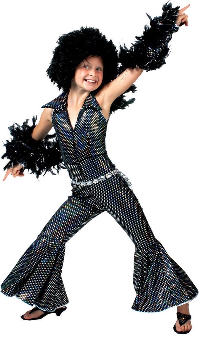 Verkleedpak disco glitter meisje Boogie Jumpsuit 140 - Carnavalskleding