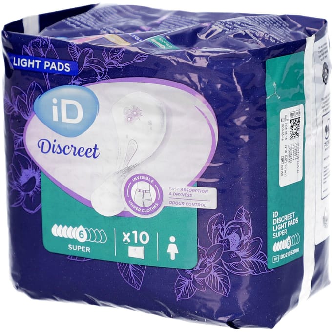 iD Discreet Light Pads Super 10 Incontinentie onderlegger