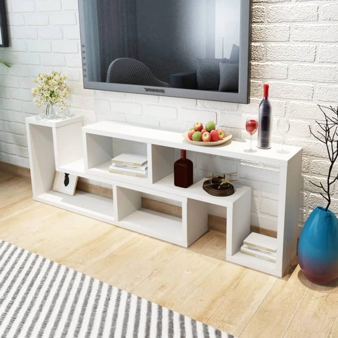 vidaXL - Tv-meubel - dubbel - L-vormig - wit