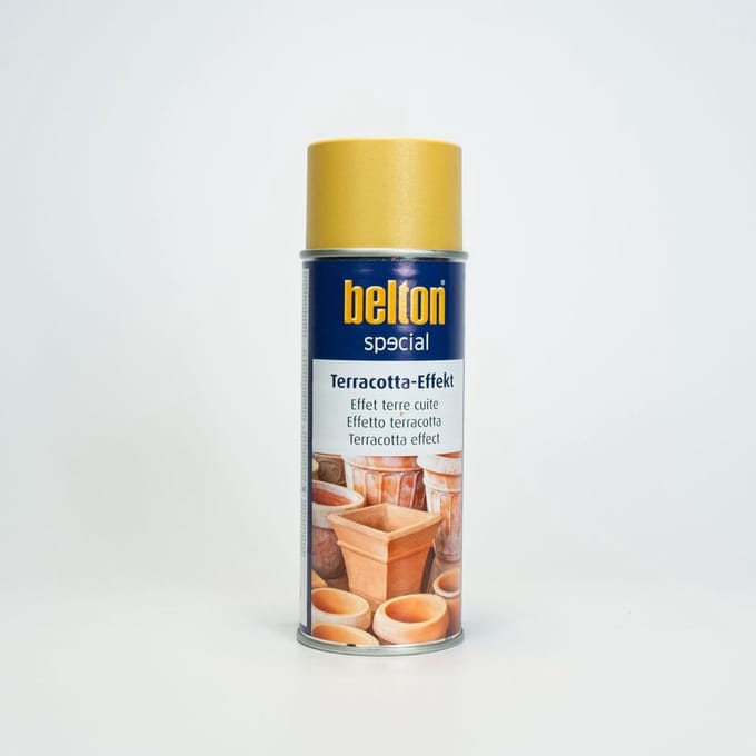 Spuitbus terracotta effect saharazand geel Belton 400ml