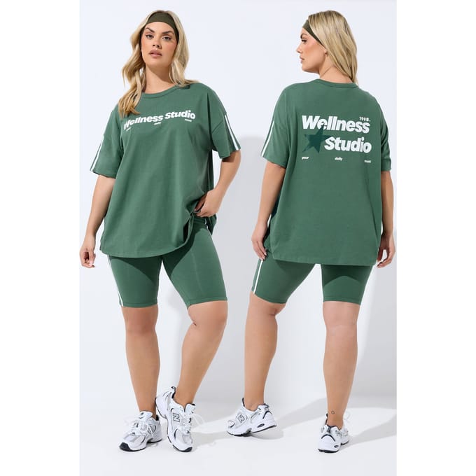 Yours Active Groen 'Wellness Studio' Tshirt Size 42