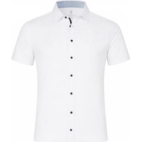 Desoto Overhemd Solid Color Short Sleeve Casual Kent Wit / male