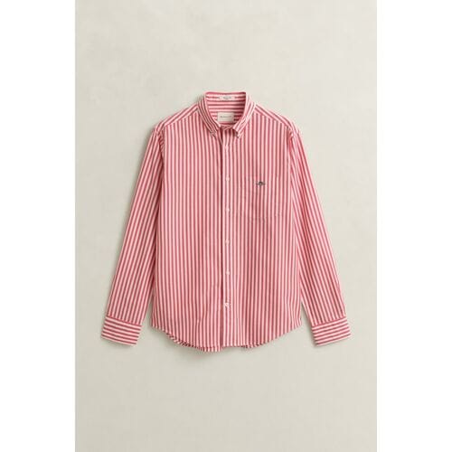 Gant overhemd rood gestreept button down