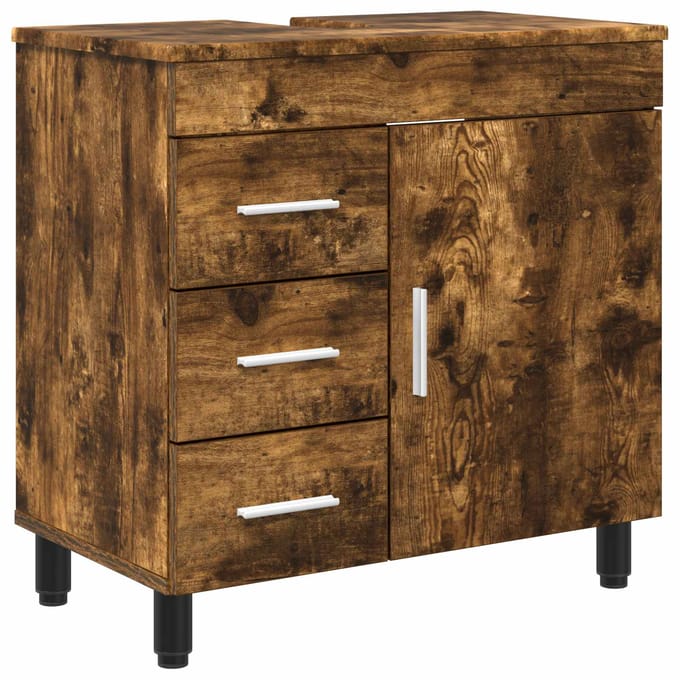 vidaXL - Badkamer - vaniteitsunit - Gerookt - eiken - 60 - x - 35 - x - 60 - cm