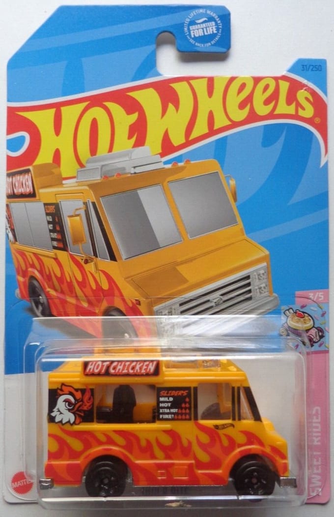 HOT WHEELS BUS HOT CHICKEN QUICK BITE 31/250 YELLOW (1:64) SWEET RIDES 3/5