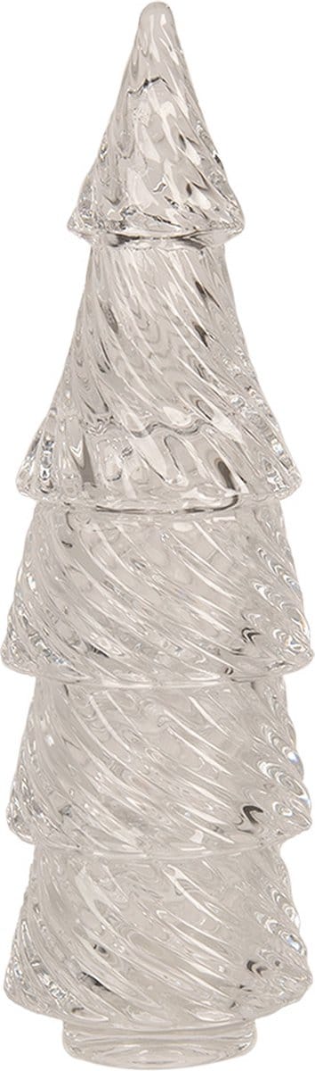 Clayre & Eef Glazen potje Kerstbomen Ø 7x24 cm Transparant Glas