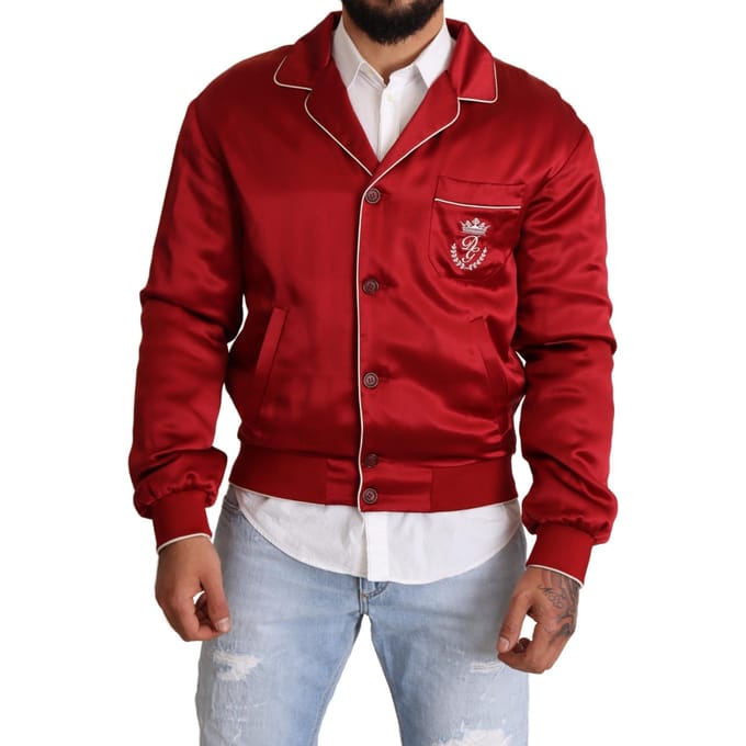 Rode Satijnen Bomberjack Jkt2914