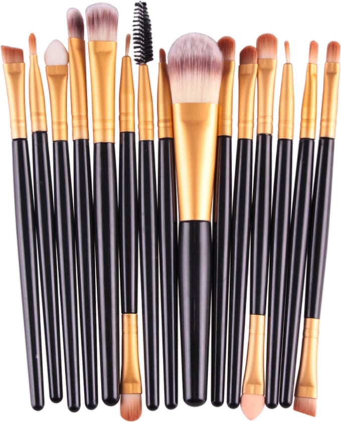 DW4Trading Make Up Penselen - Set van 20 Stuks - Zwart
