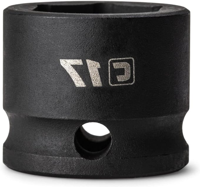 Capri Tools 17 mm Stubby Impact Socket, 3/8" aandrijving, 6 punten, metrisch