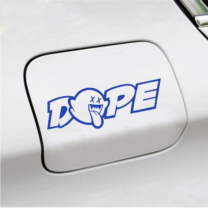 Bumpersticker - Dope - 7 X 20 - Blauw