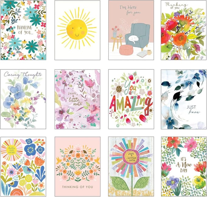Set van 12 Diverse 'Thinking of You' Kaarten