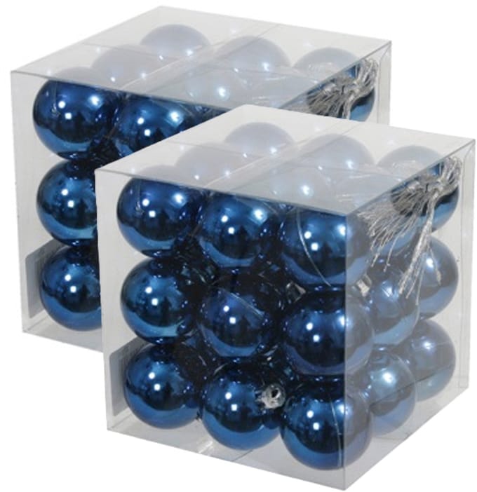 Othmar Decorations kerstballen - 54x - 4 cm - blauw - kunststof - kerstversiering