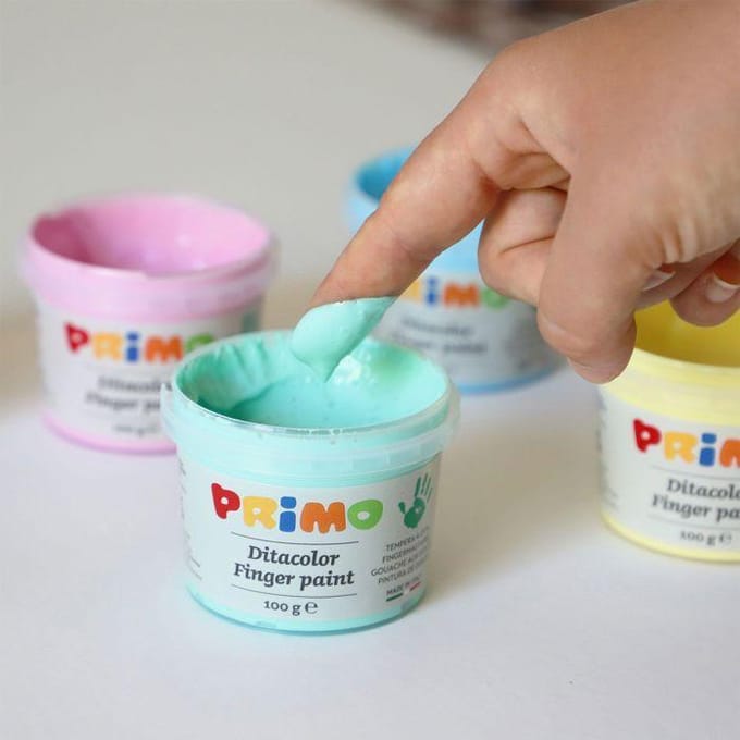 Primo PRIMO - Vingerverf pastel 6 potjes in koffer (6x100gr)
