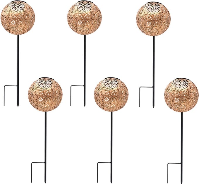 Set van 6 op zonne-energie werkende grondlampen H45CM AGADIR