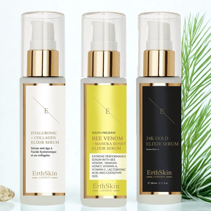 Bijengif + Manuka Honing Elixir Serum 60ml + Hyaluronzuur & Collageen Serum - 60ml + ANTI-WRINKLE ELIXIR SERUM 24K GOUD - 60ml