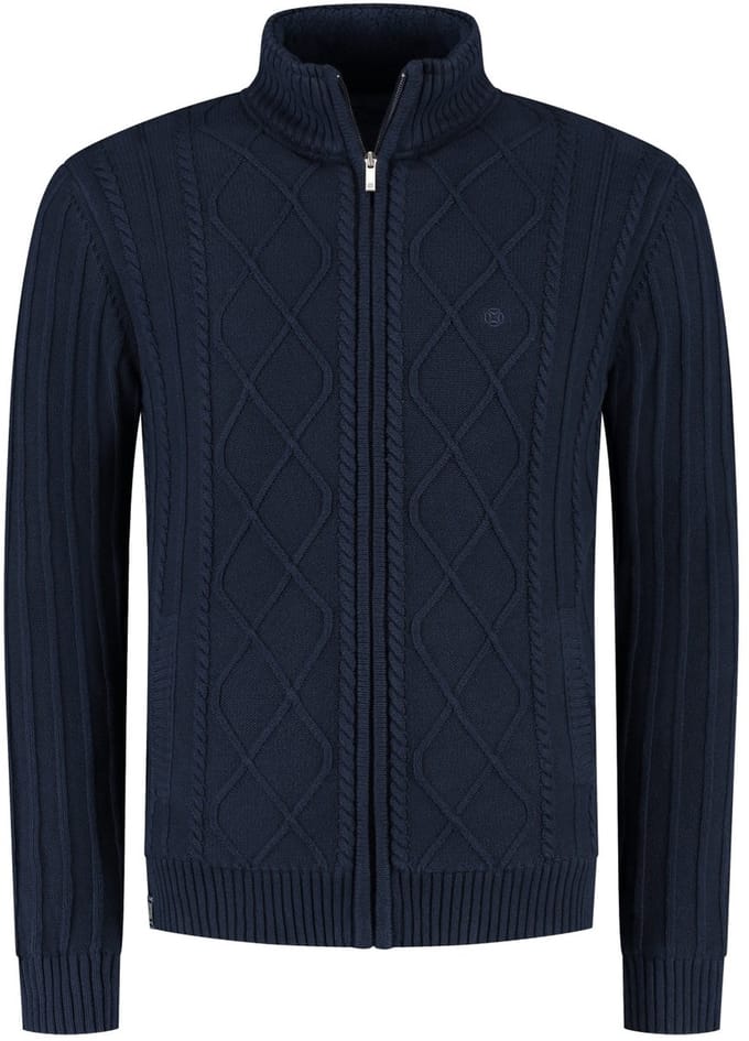 Fellows United Cardigan with sherpa lining Navy (52.1123 - 110)