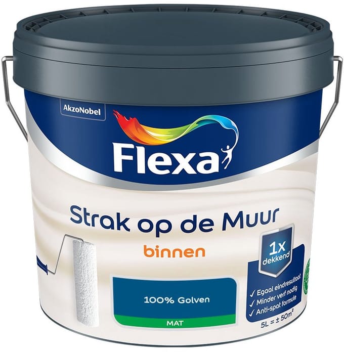 Flexa - Strak Op De Muur Binnen Mat - 100% Golven - Mengverf - 5 L