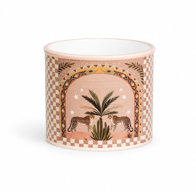 Aardewerk bloempot Palm tiger