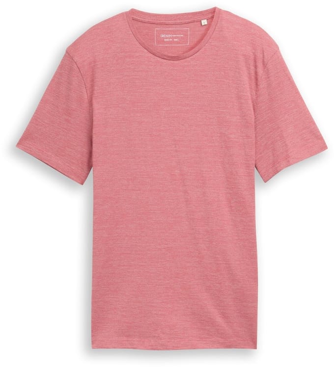 Tom Tailor Denim - T-shirt in gemêleerde look - Maat S - baroque rose melange