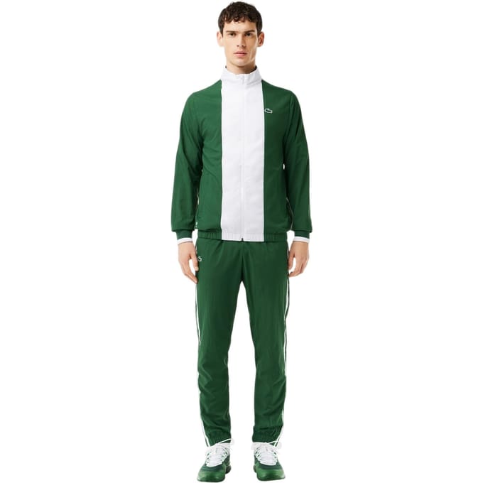 Lacoste Kinder-trainingsjack met logo, standaardmodel (Groen/Wit)