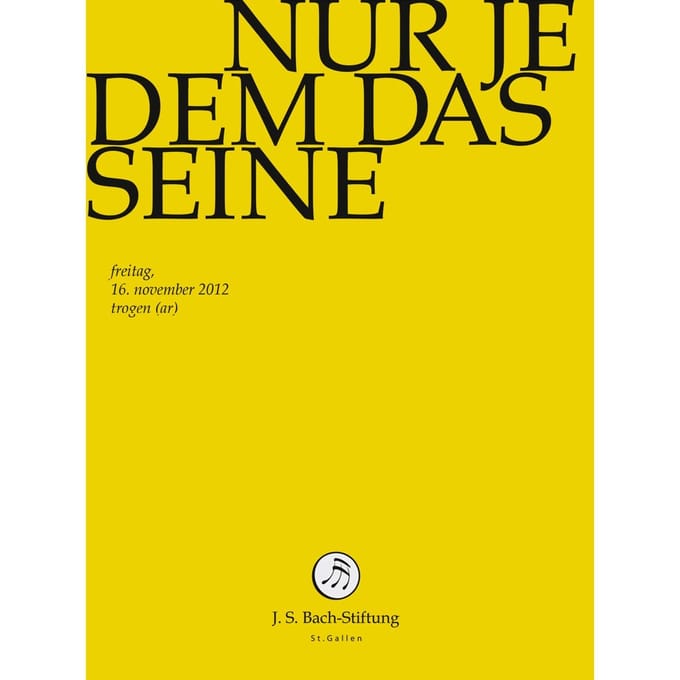 Chor & Orchester Der J.S. Bach-Stiftung, Rudolf Lutz - J.S. Bach: Nur Jedem Das Seine Bwv163 (DVD)