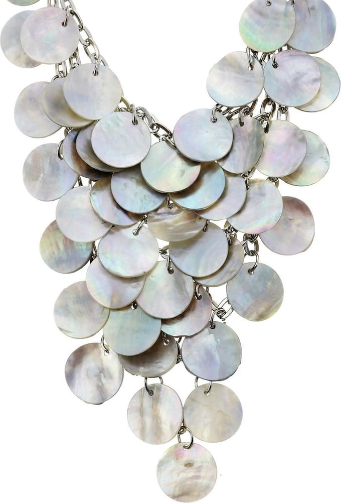 Behave - Zilverkleur ketting met schelpen hanger - Boho zomerstijl