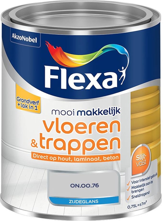 Flexa - Mooi Makkelijk Vloeren & Trappen Zijdeglans - On.00.76 - Mengverf - 750 Ml