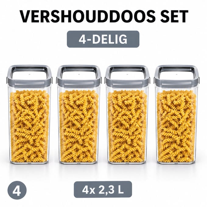 Curver - 4x Vershouddoos van 2,3 L - Dry Food Storage