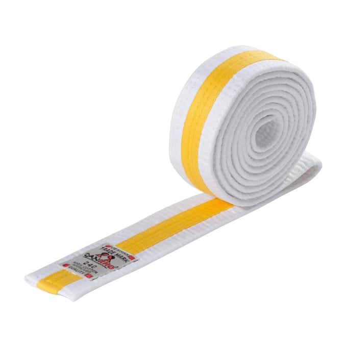 Wit/geel/witte budo-riem Danrho