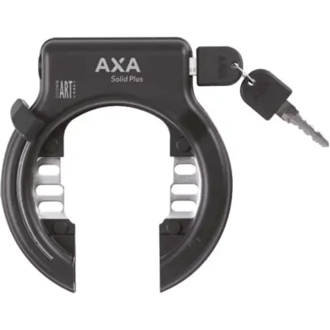 AXA Solid Plus + Newton plug‑in kabel 150 cm – Fietsslot set – ART 2 frameslot – Gehard staal – Zwart
