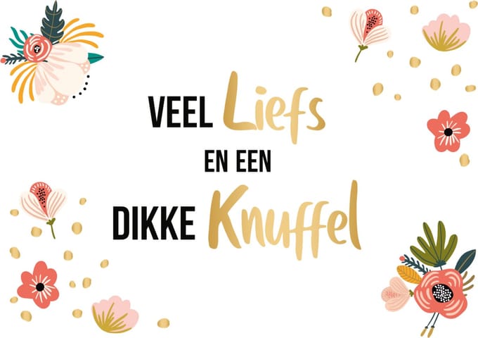 Kaart - Veel liefs en een dikke knuffel - Daisy - DSY011