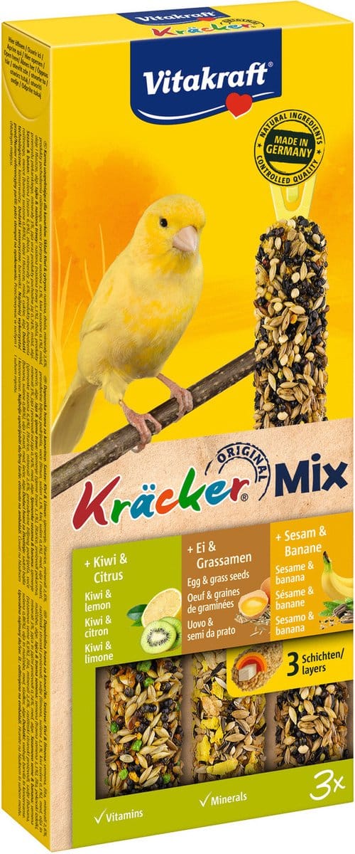 Vitakraft Kanarie Kracker - Sinaasappel & Sesam & Kiwi - 3 st